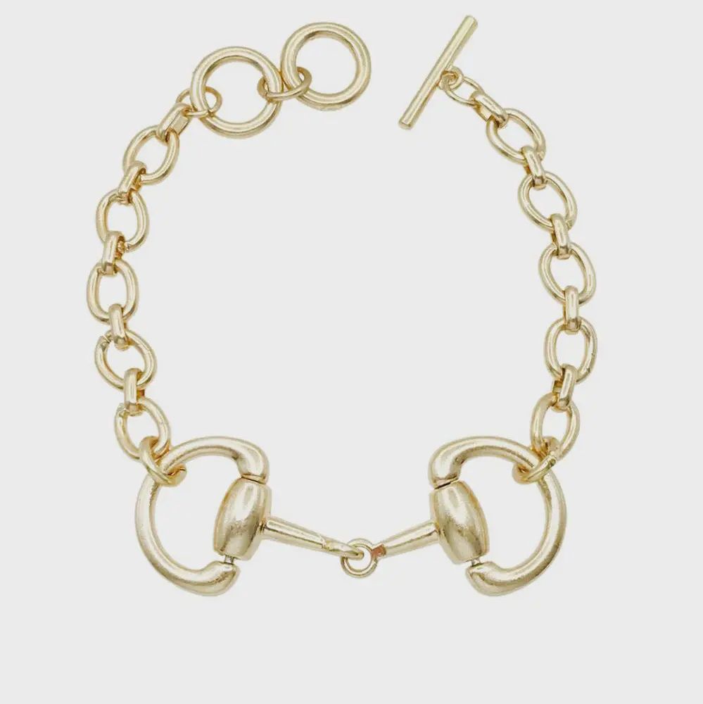 Matte Gold Horsebit Chain Bracelet