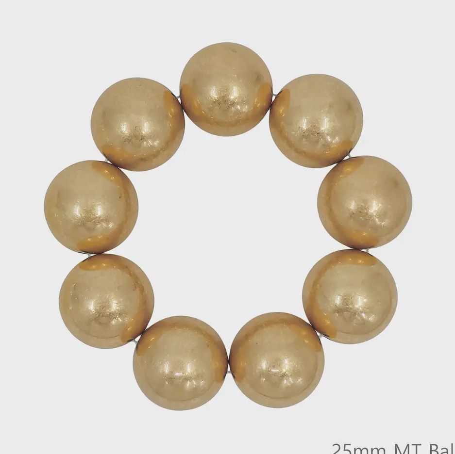 Worn Gold Statement Beaded Stretch Bracelet