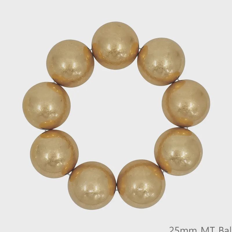 Worn Gold Statement Beaded Stretch Bracelet