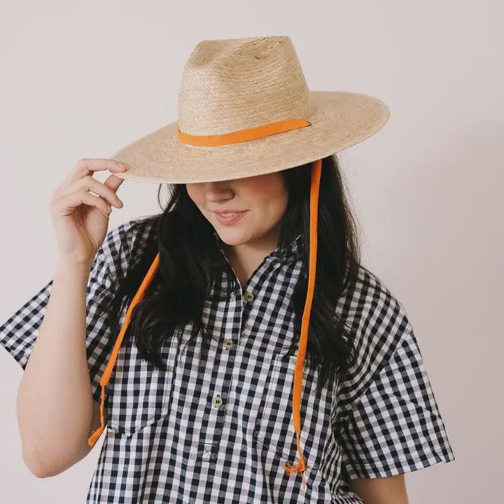 Bright Orange Removable Sun Hat Strap