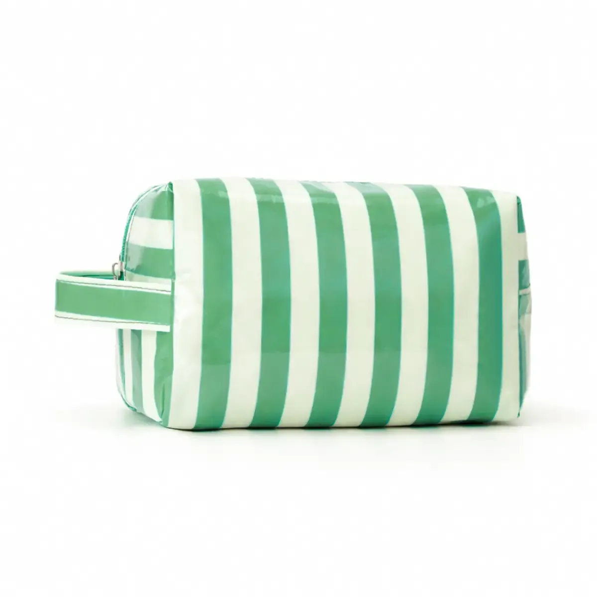 Stripe Cosmetic Pouch – Mint Green &amp; White