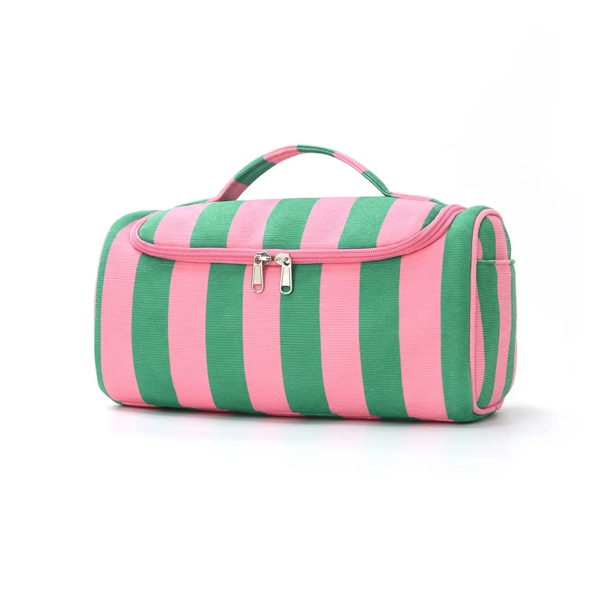 Striped Hair Tool Storage Bag – Pink &amp; Green