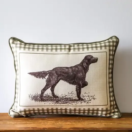 Euro Setter Illustration Piped Pillow