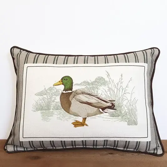 Stripe Mallard Piped Pillow