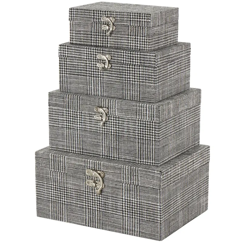 Modern Black Fabric Storage Box- 4 Sizes