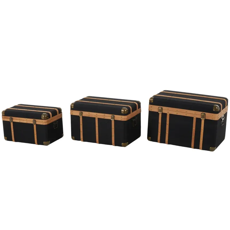 Traditional Black Fabric Trunk - 3 Sizes
