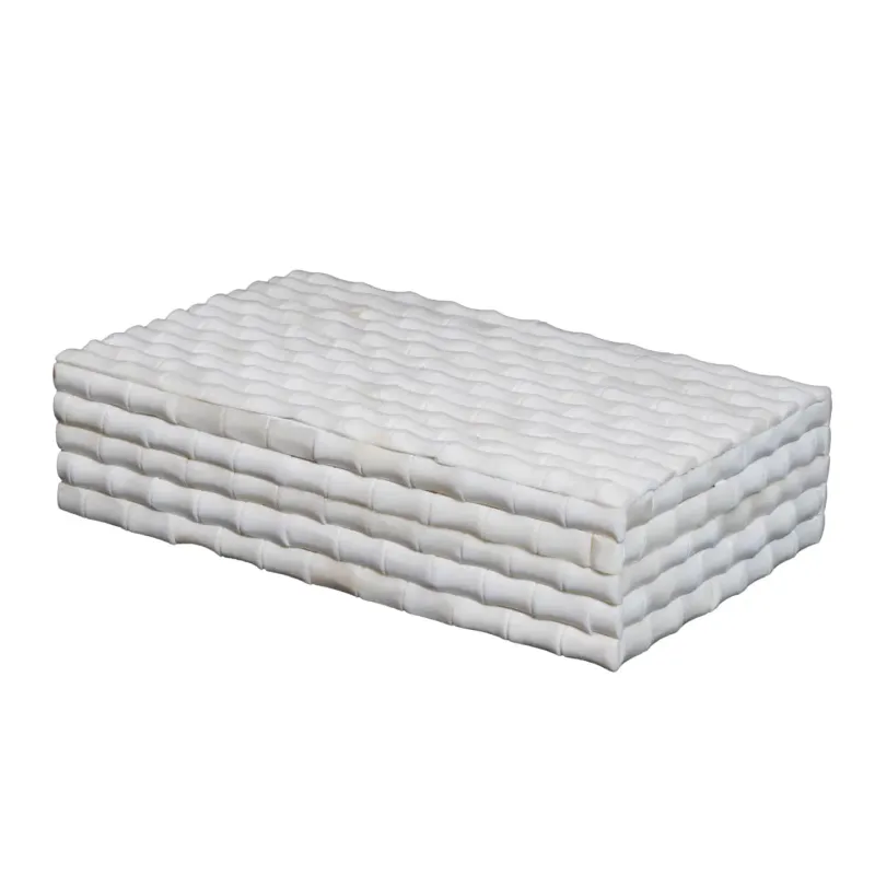 Decorative Box – Ivory Bamboo White
