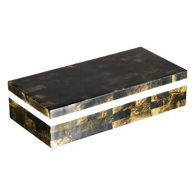 Decorative Box Quatrefoil Black &amp; White – 10" x 4" x 2.5"