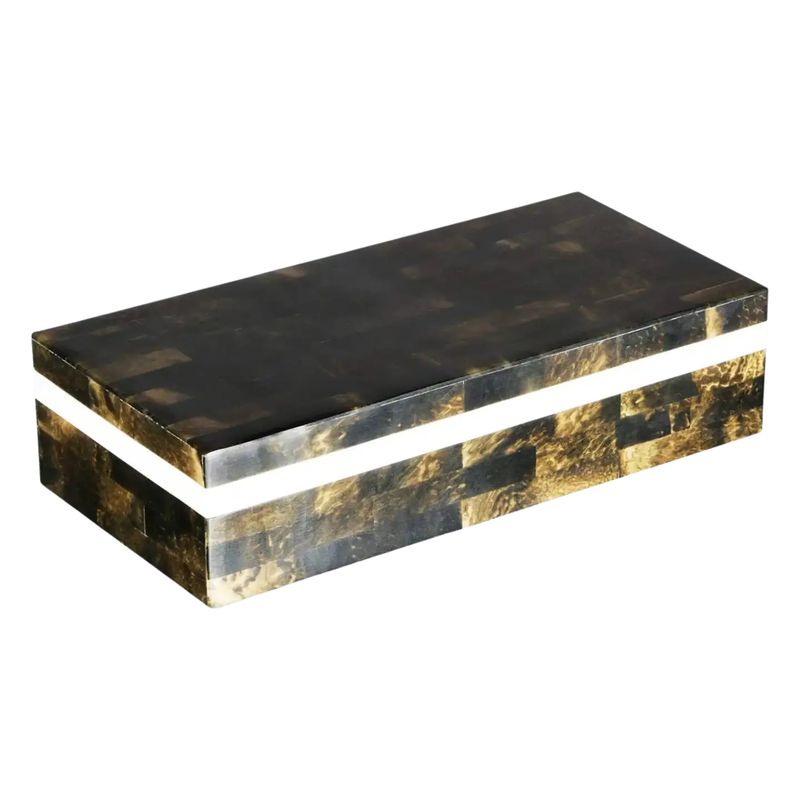 Decorative Box Quatrefoil Black &amp; White – 10" x 4" x 2.5"