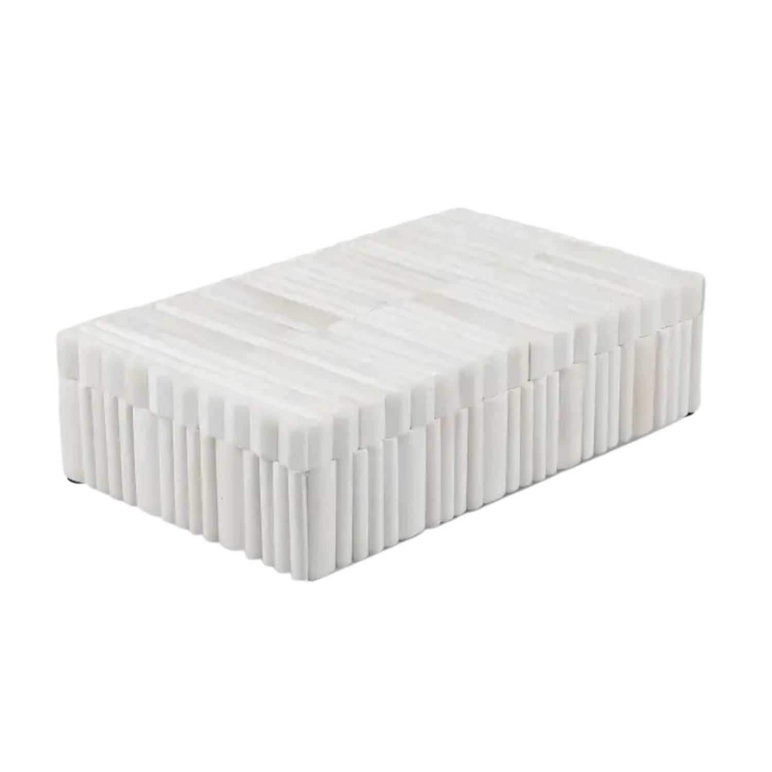 Ivory Stem Bone Inlay Decorative Storage Box – 8" x 6" x 1.5"