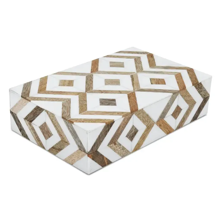 Marquet Array Resin &amp; Wood Inlay Storage Box