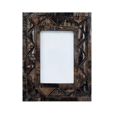 Artisan Voodoo Pattern Horn Picture Frame – 4" x 6"