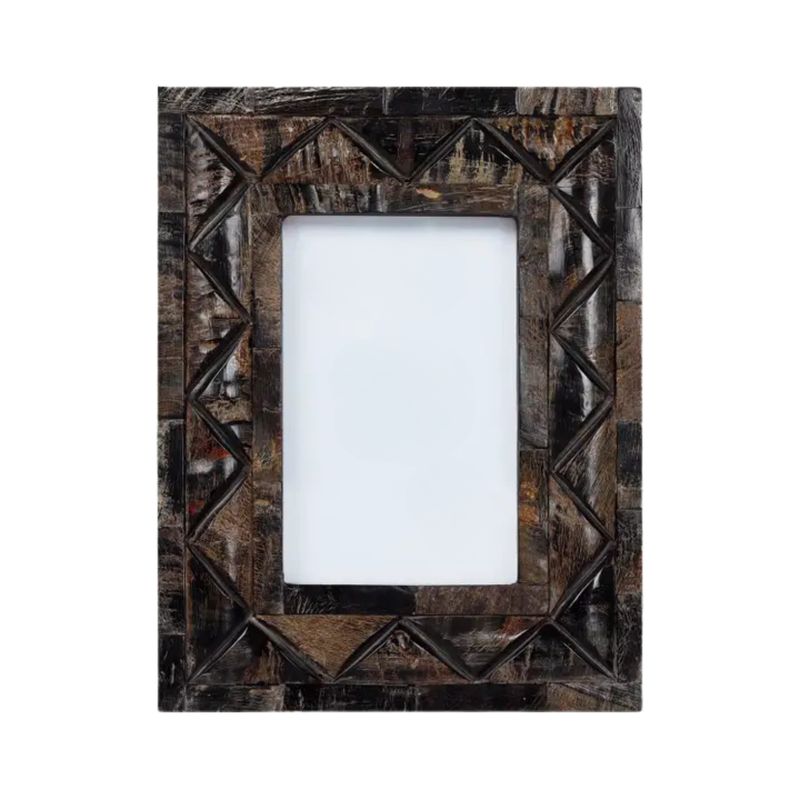 Artisan Voodoo Pattern Horn Picture Frame – 4" x 6"