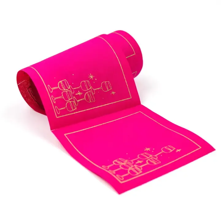 Blush Bubbles Disposable Cotton Cocktail Napkin Roll
