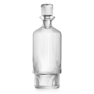 Sullivan Street Clear Fluted Glass Decanter with Stopper