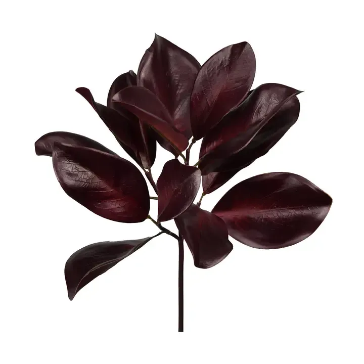 16" Merlot Magnolia Leaf Spray