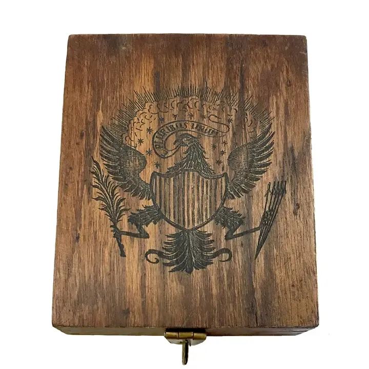 Eagle Etched Solid Wood Playing Card or Storage Box | 4.625"