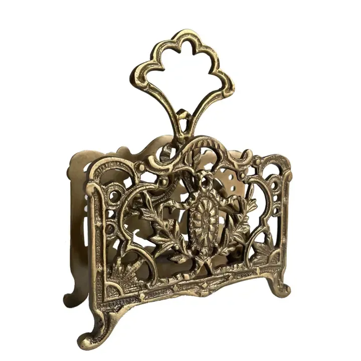Antiqued Brass Napkin &amp; Letter Holder | 5"