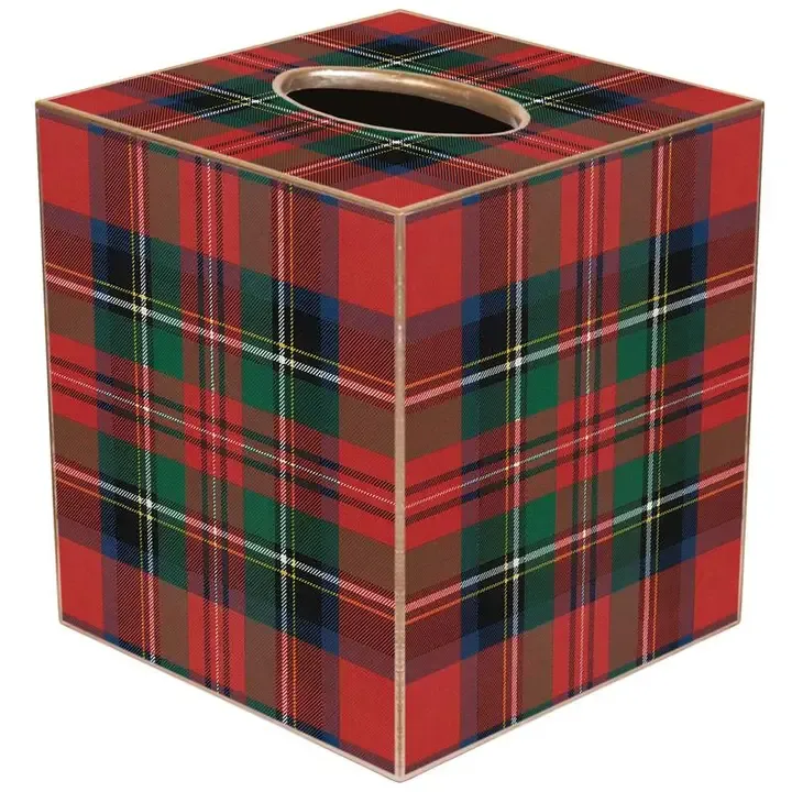 Red Tartan Plaid Tissue Box Cover