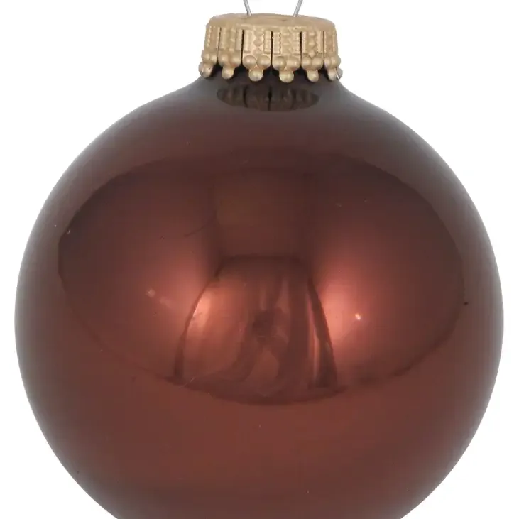 Brown Shiny Glass Ball Ornament | 2-5/8"