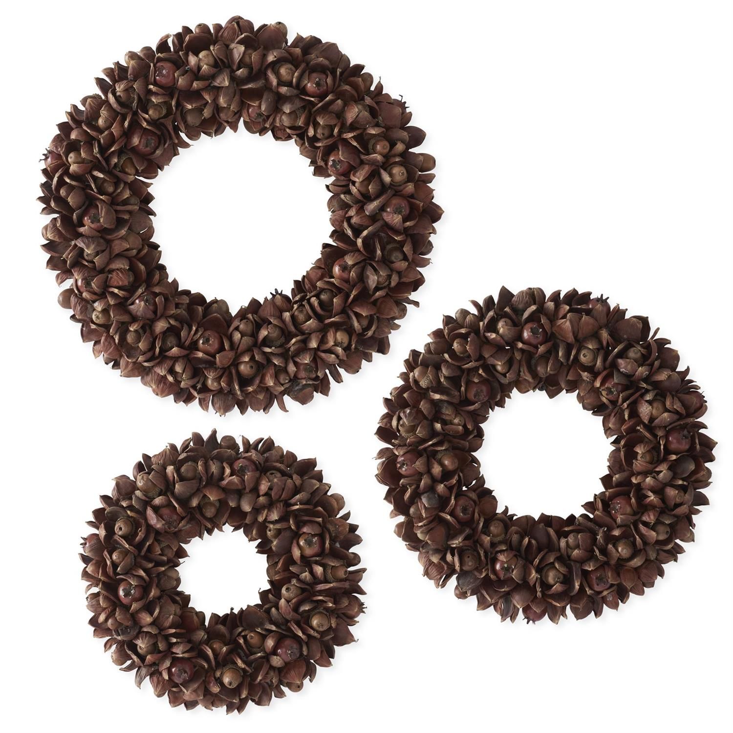 Pod, Acorn &amp; Rose Hip Wreath (Available in 3 Sizes)
