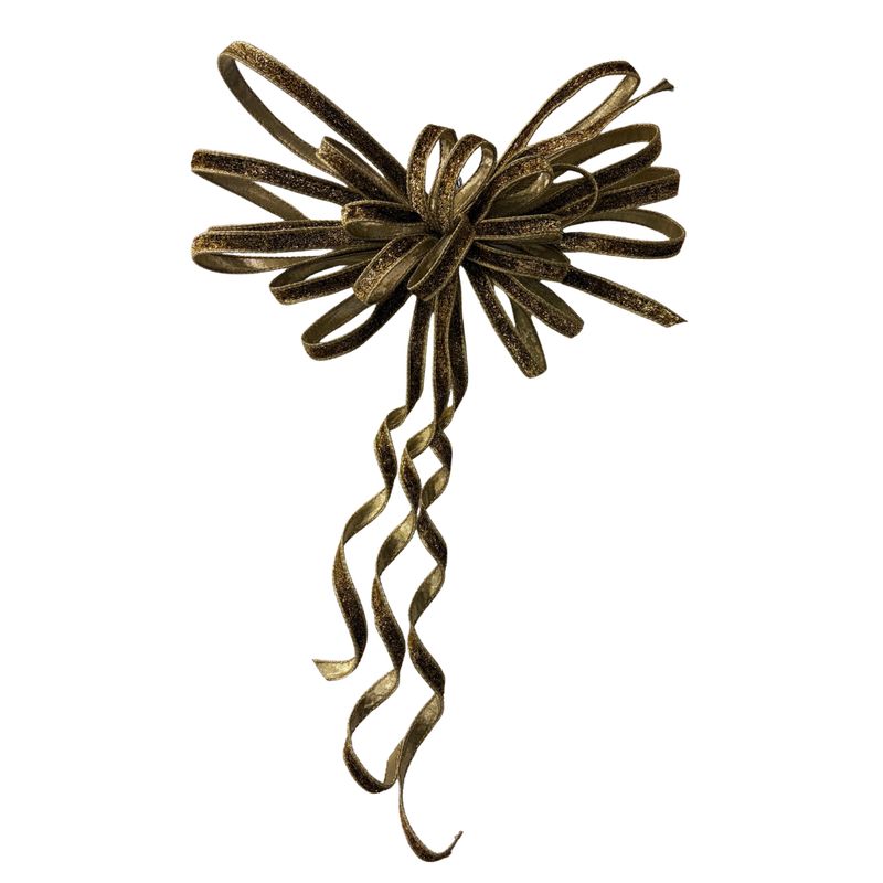 Gold Thin Sparkle Bow Approx. 22" Long x 14" Wide