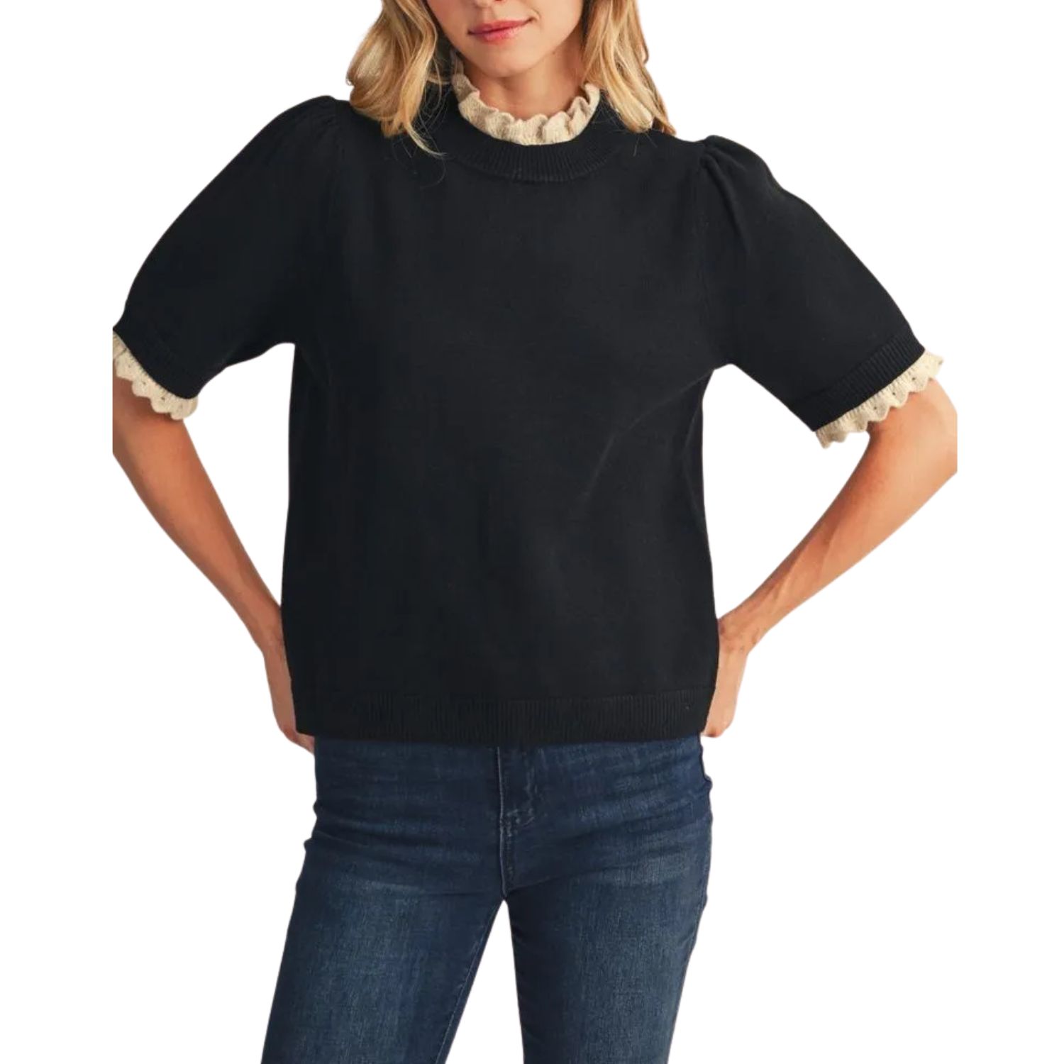 Camille Layered Sweater - Black