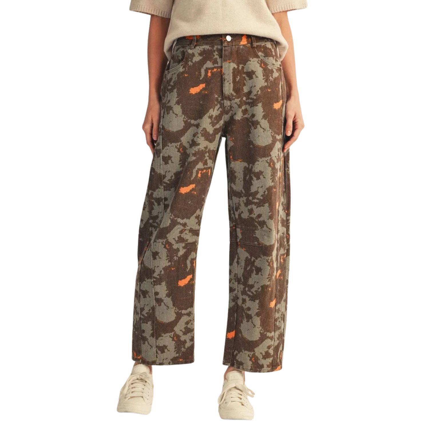 Abstract Camo Straight Leg Pant