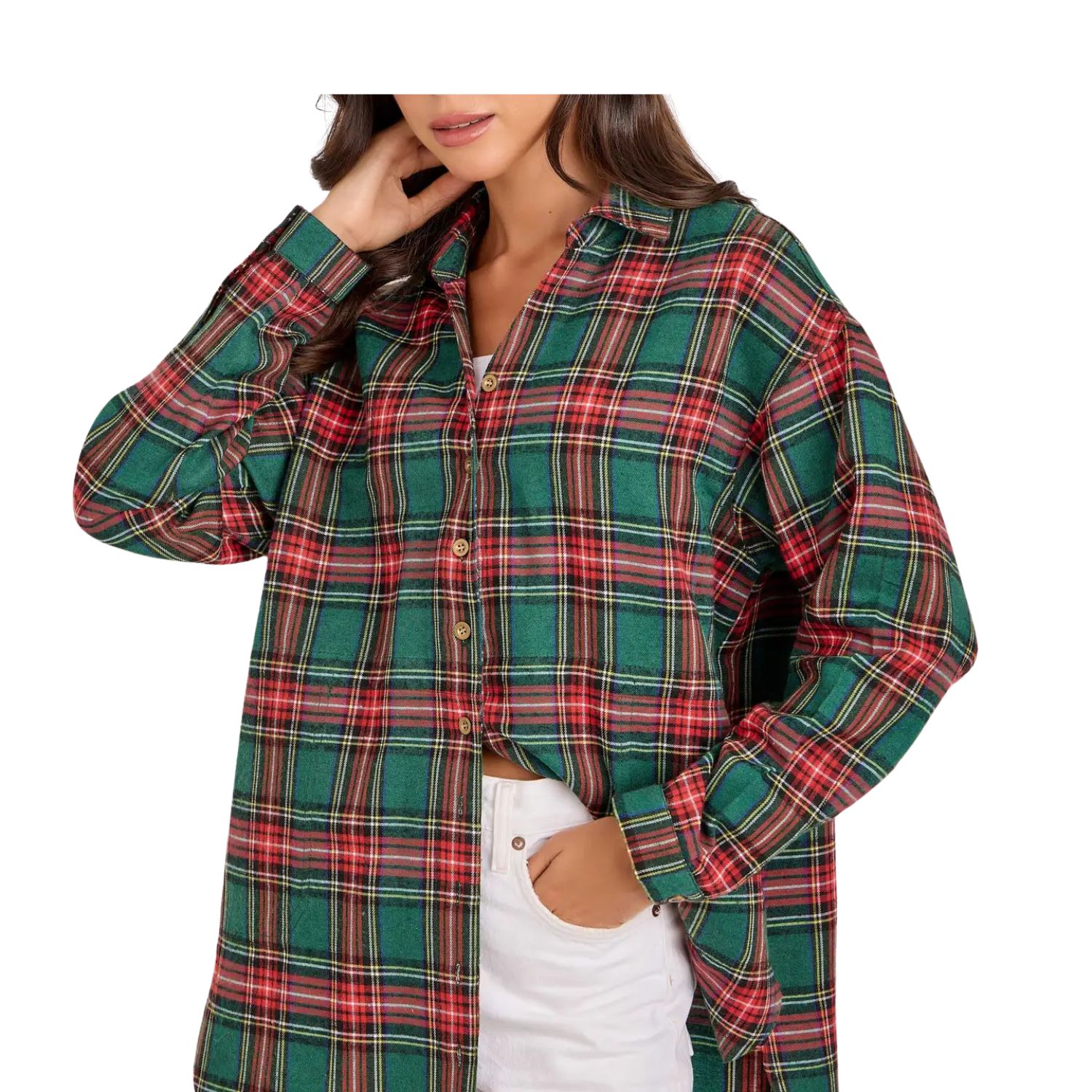 Christmas Holiday Plaid Button Down Shirt