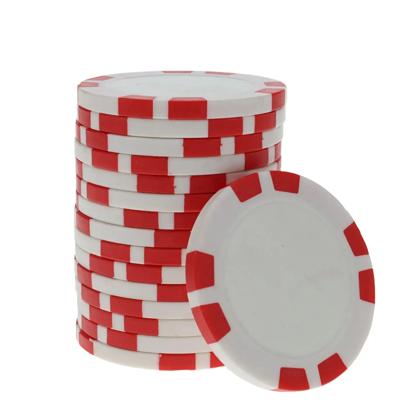 8 Stripe Clay Poker Chips - Red