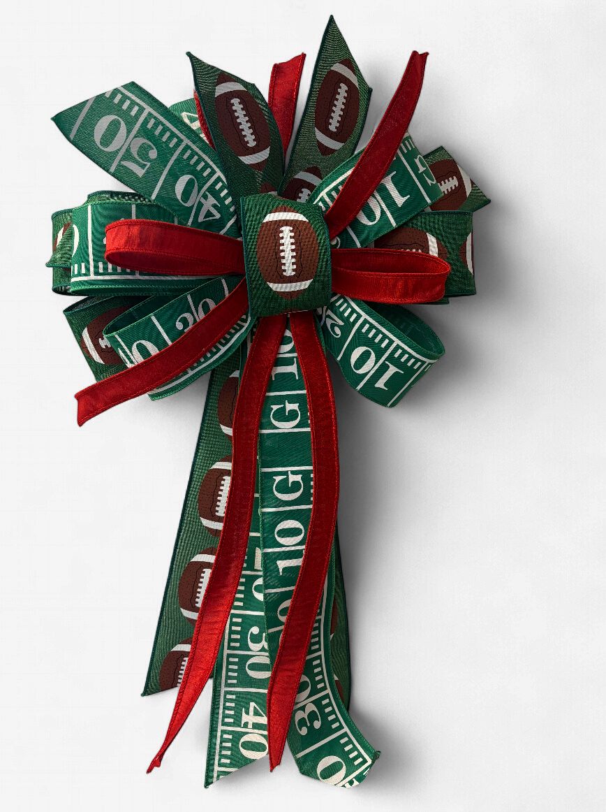 Small Football Bow Approx. 25" Long x 15" Wide