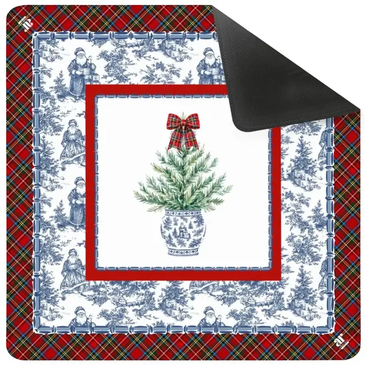 Tartan Toile Noël Mahjong Mat