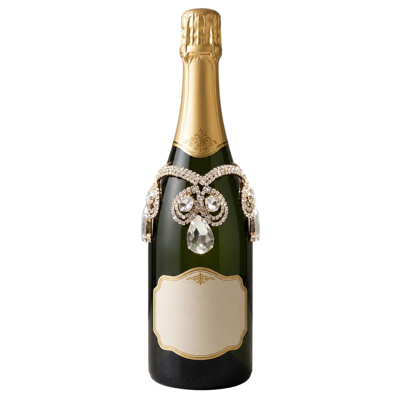 Jeweled Wine &amp; Champagne Bottle Collar