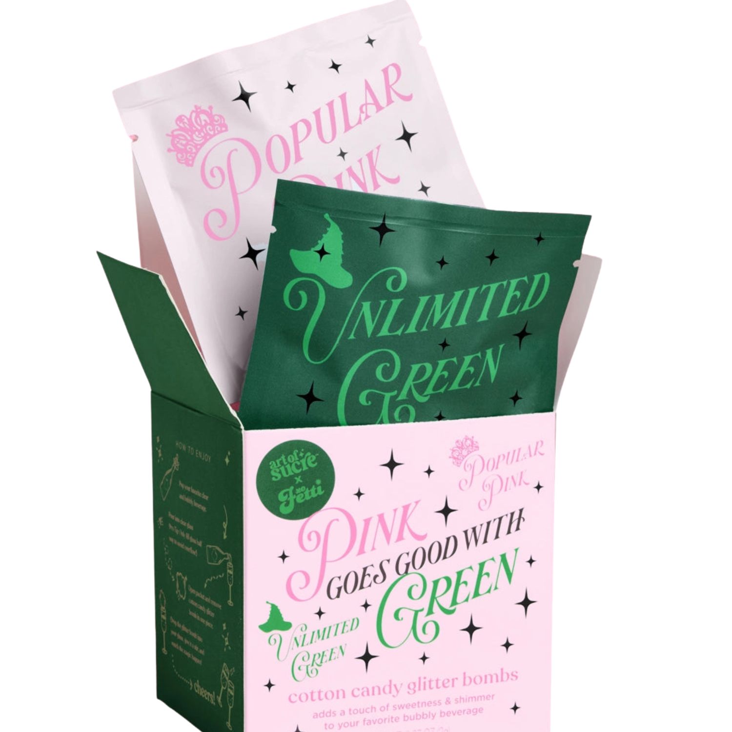 Pink Green Glitter Drink Bombs | Cotton Candy Drink Bomb