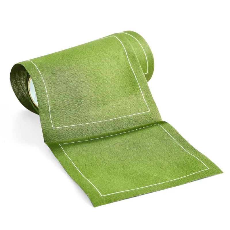 Olive Disposable Cotton Cocktail Napkin Roll