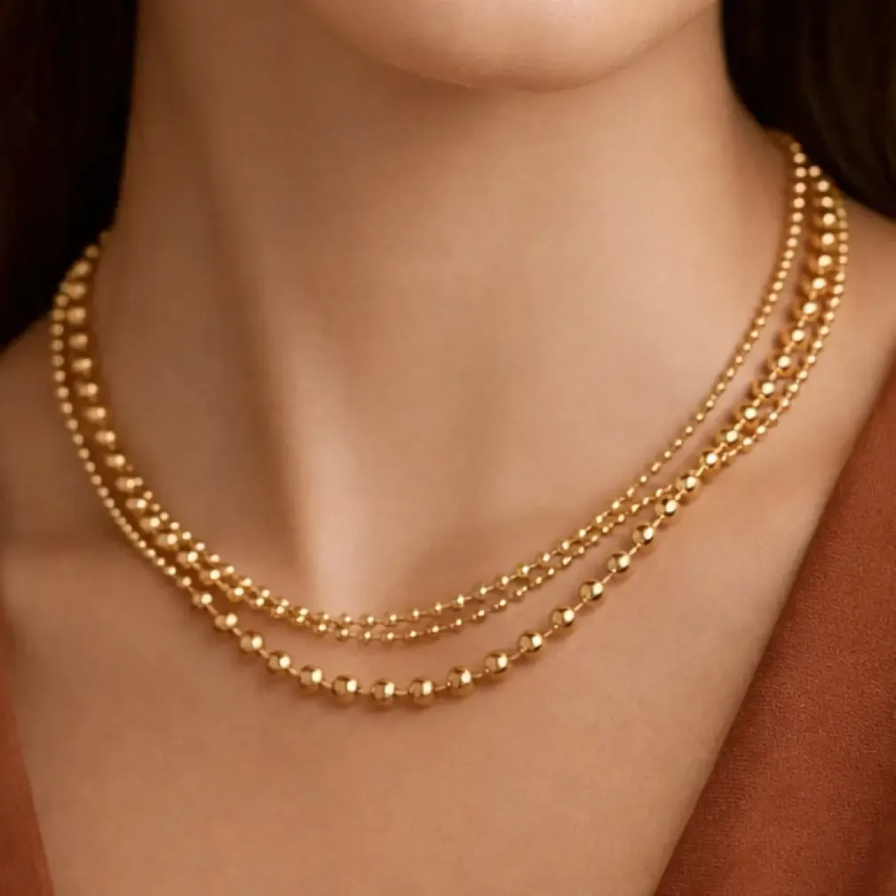 18K Gold PVD Plated Waterproof Stainless Steel Chain Necklace