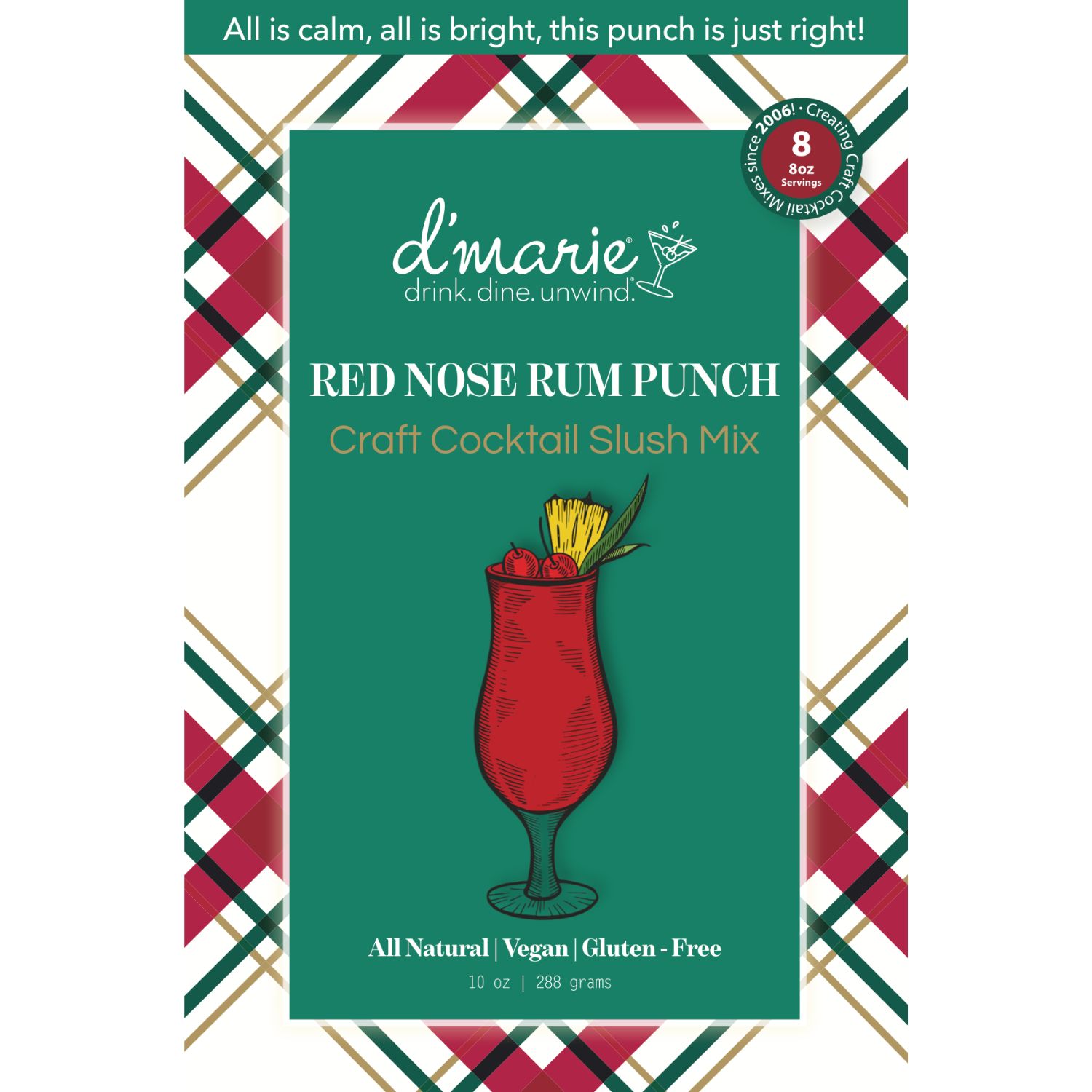 Red Nose Rum Punch Craft Cocktail Slush Mix