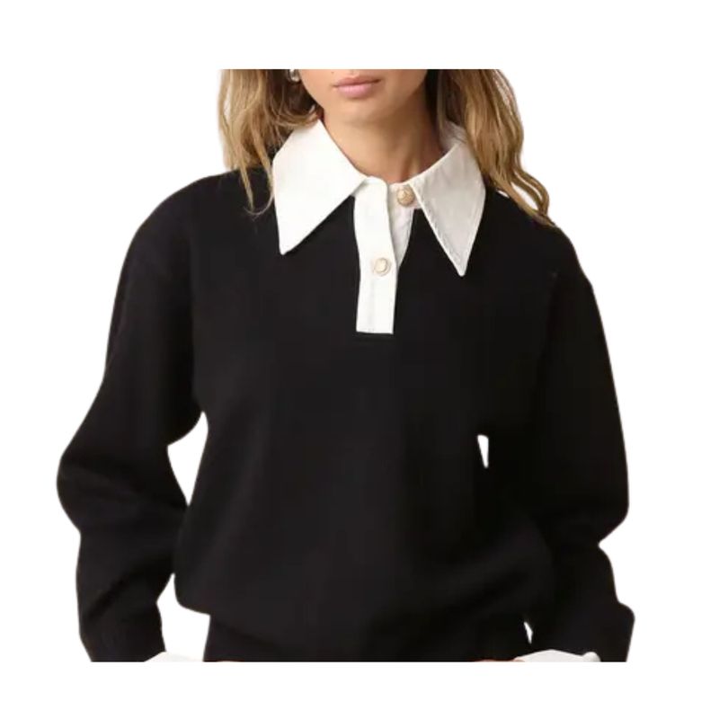 Alina Rugby Collar Knit Sweater