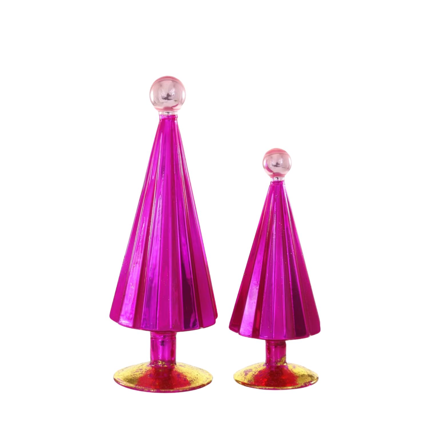 Fuchsia &amp; Pink Pleated Glass Tree - 2 Sizes