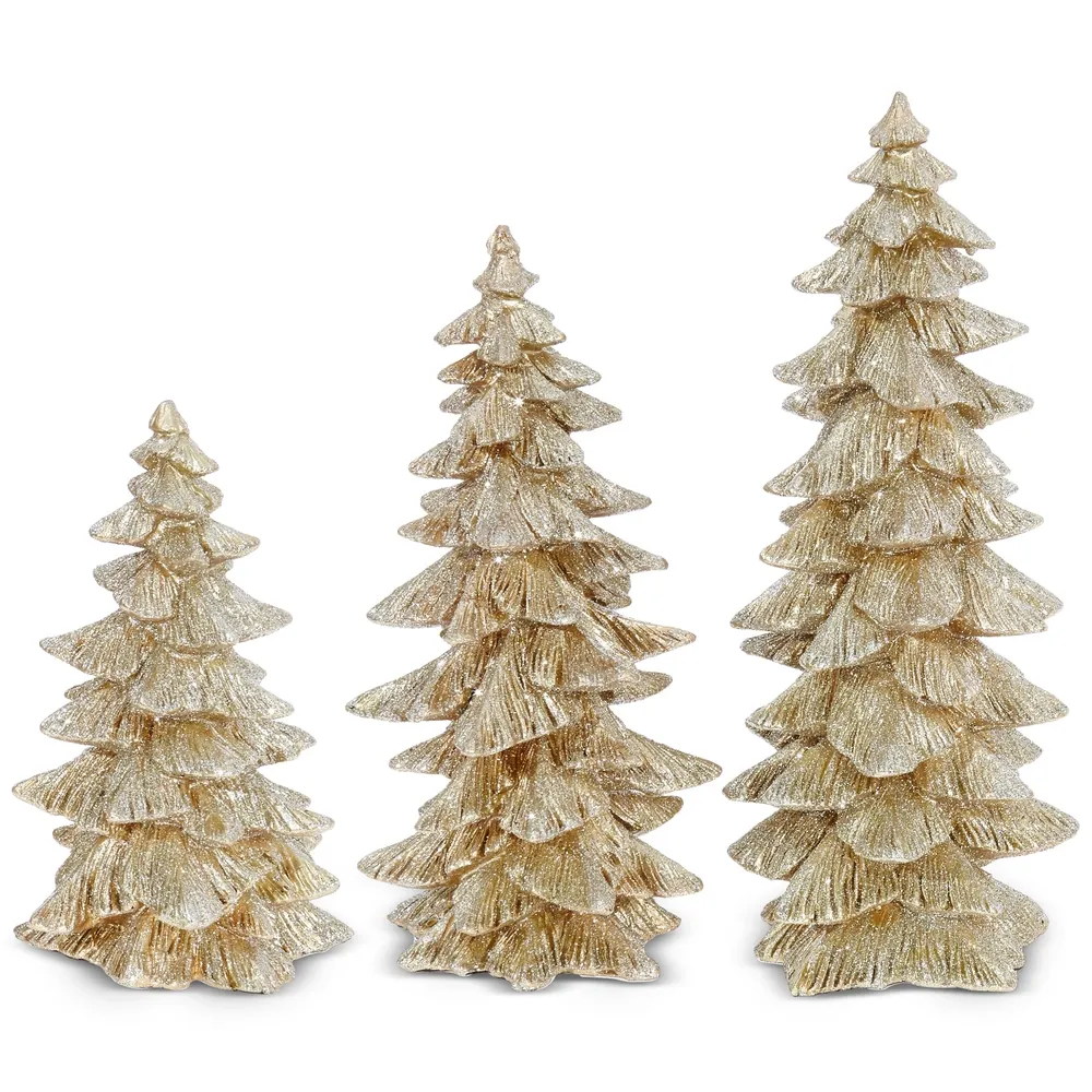 Gold Glitter Trees - 3 Sizes