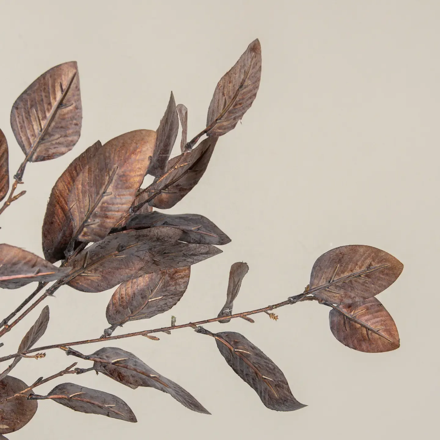 36" Metallic Bronze Magnolia Leaf Spray