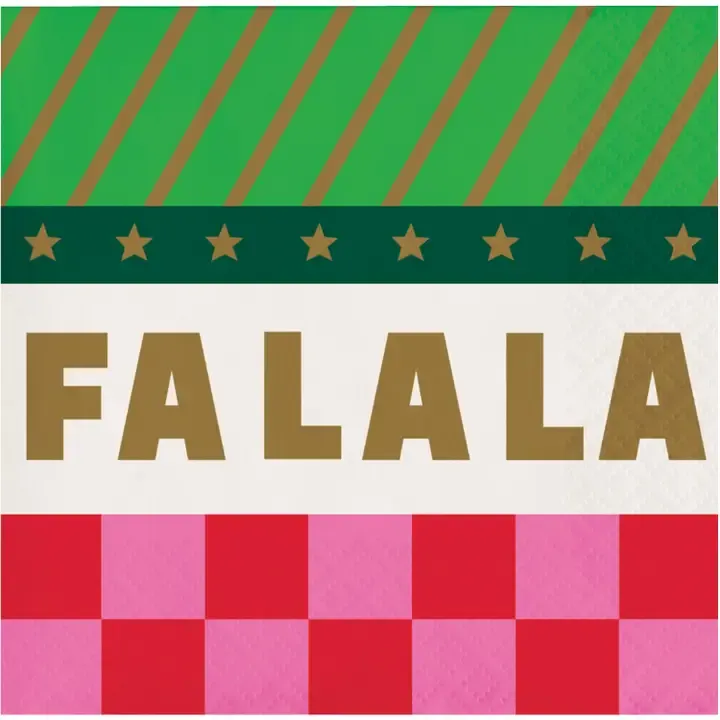 Holiday Hues Fa La La Beverage Napkins