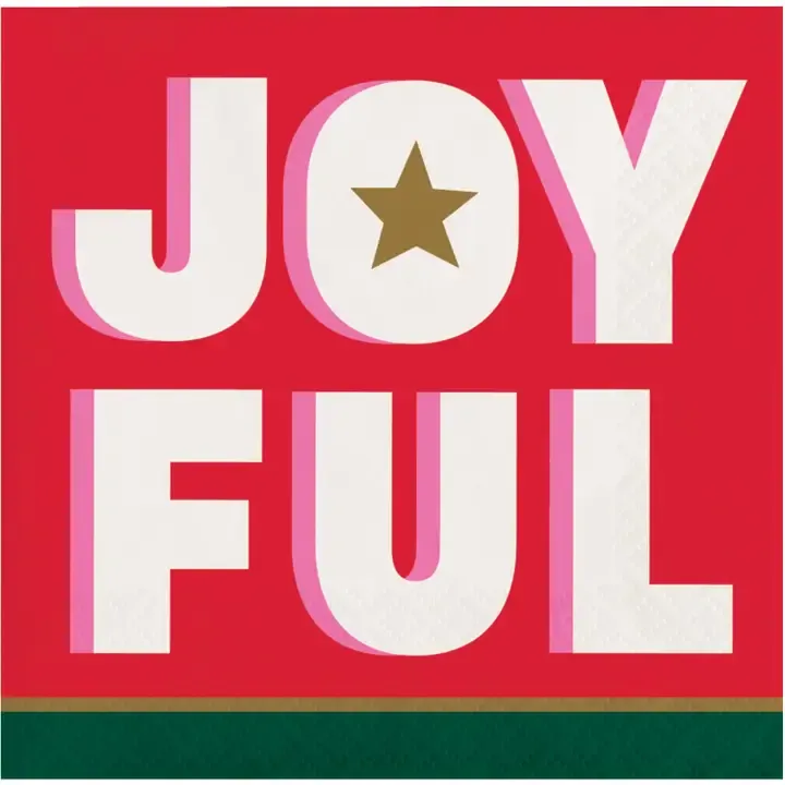 Joyful Holiday Beverage Napkins
