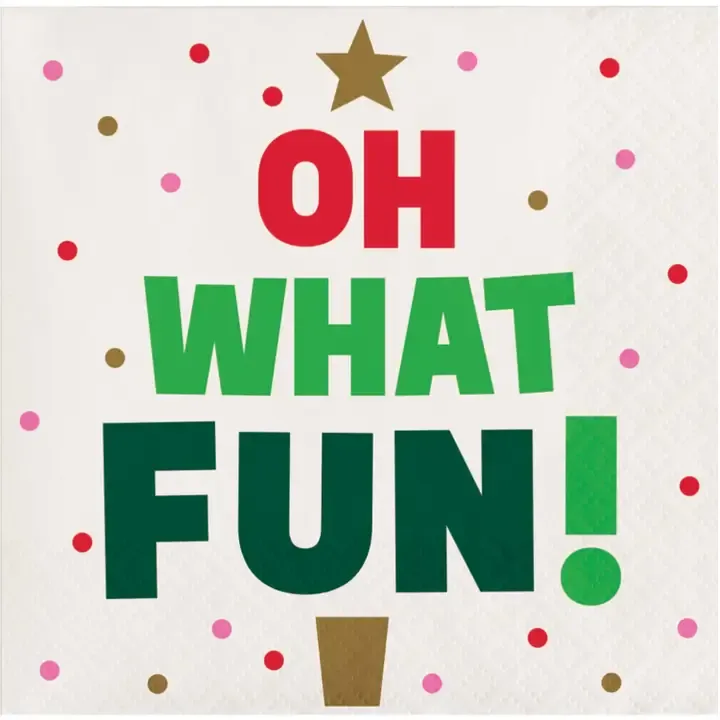 Oh What Fun Holiday Beverage Napkins