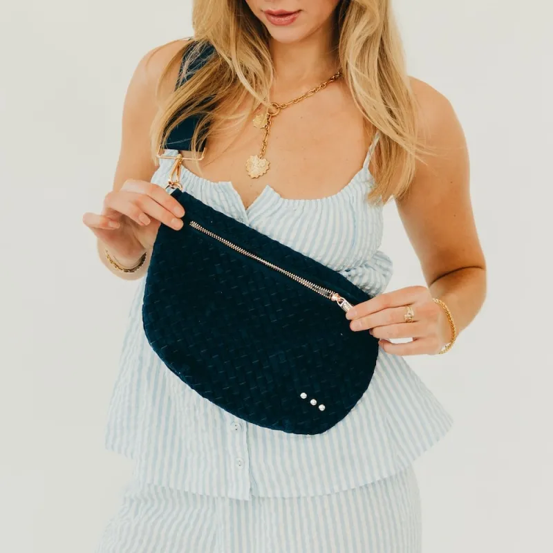 Suede Westlyn Woven Bum Bag - Navy