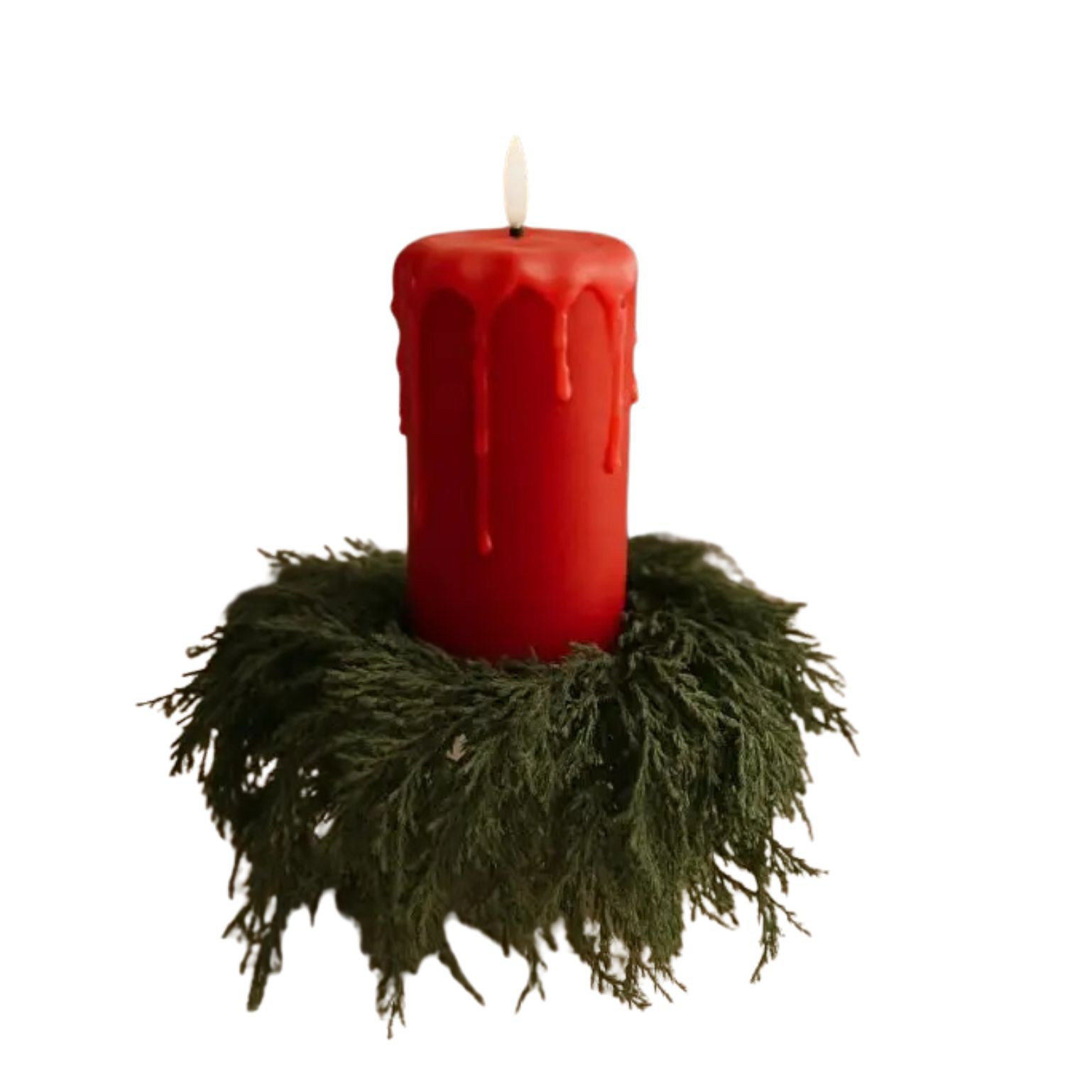 Winter Evergreen 4.5" Candle Ring