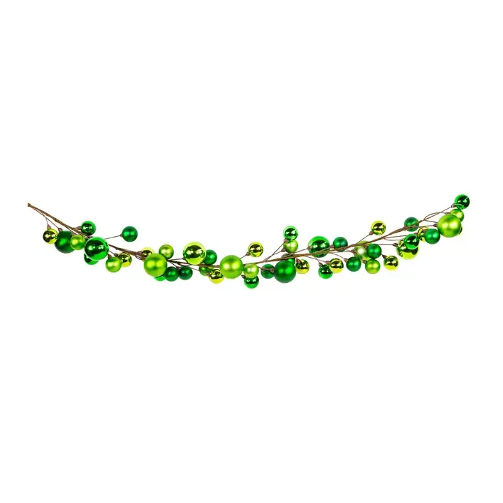 50" Christmas Ball Garland with Mixed Finishes