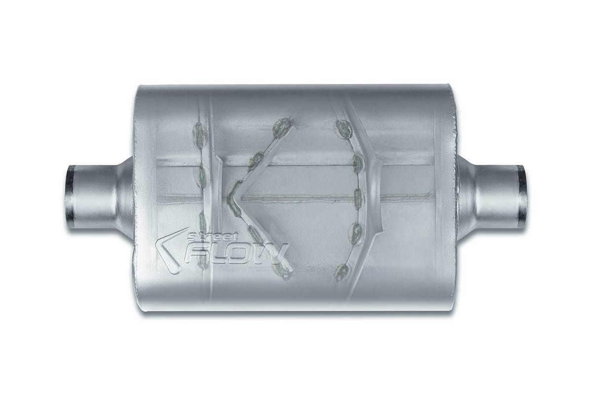 Street Flow 2-Chamber Performance Muffler | 3" Center In / 3" Center Out