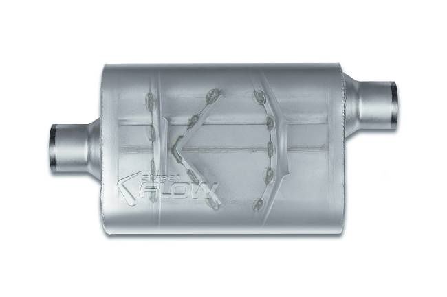 Street Flow 2-Chamber Performance Muffler | 2.5" Center In / 2.5" Offset Out |