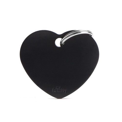 Tag Aluminum Big Heart Black